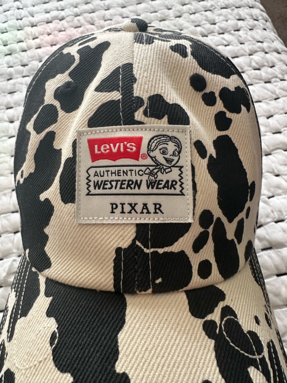 Levi's X Disney Cow Print Baseball Cap - Black & Cream - Picture 2 of 8